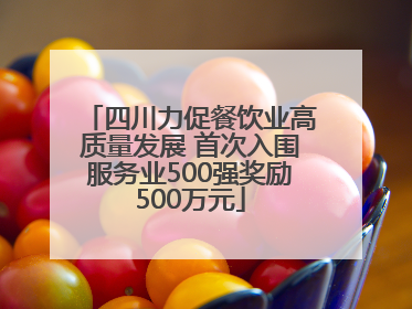 四川力促餐饮业高质量发展 首次入围服务业500强奖励500万元