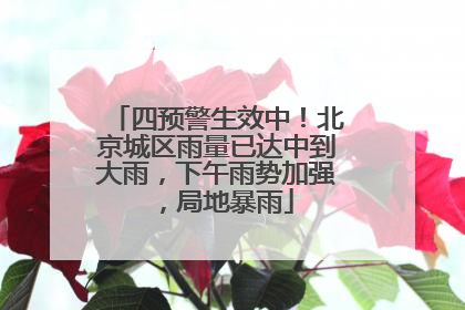 四预警生效中！北京城区雨量已达中到大雨，下午雨势加强，局地暴雨