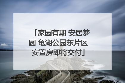 家园有期 安居梦圆 龟湖公园东片区安置房即将交付