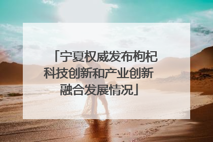 宁夏权威发布枸杞科技创新和产业创新融合发展情况