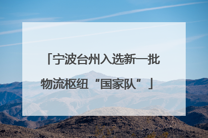 宁波台州入选新一批物流枢纽“国家队”