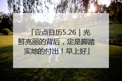 壹点日历5.26｜光鲜亮丽的背后，定是脚踏实地的付出！早上好