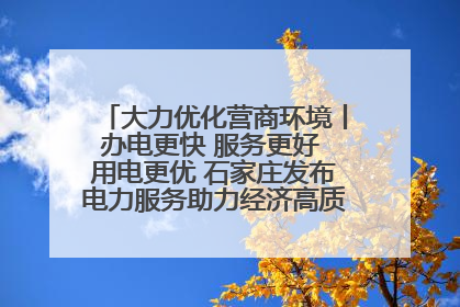 大力优化营商环境丨办电更快 服务更好 用电更优 石家庄发布电力服务助力经济高质量发展八项措施