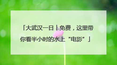 大武汉一日︱免费，这里带你看半小时的水上“电影”