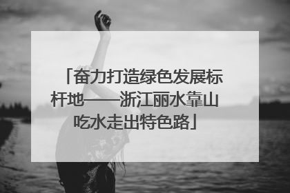 奋力打造绿色发展标杆地——浙江丽水靠山吃水走出特色路