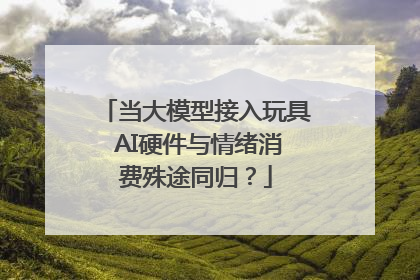 当大模型接入玩具 AI硬件与情绪消费殊途同归？