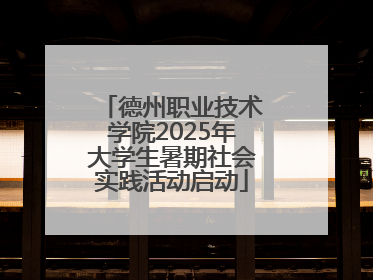 德州职业技术学院2025年大学生暑期社会实践活动启动