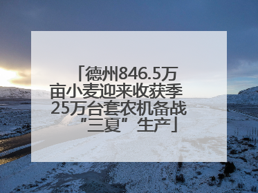 德州846.5万亩小麦迎来收获季 25万台套农机备战“三夏”生产