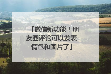 微信新功能！朋友圈评论可以发表情包和图片了