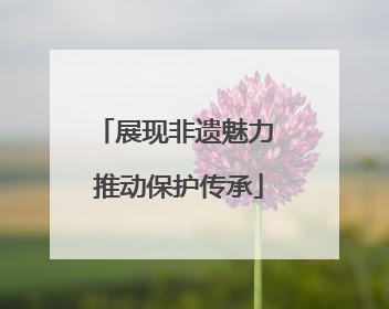展现非遗魅力 推动保护传承