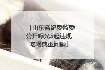 山东省纪委监委公开曝光5起违规吃喝典型问题