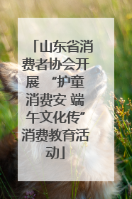 山东省消费者协会开展 “护童消费安 端午文化传”消费教育活动
