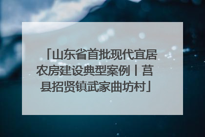 山东省首批现代宜居农房建设典型案例丨莒县招贤镇武家曲坊村