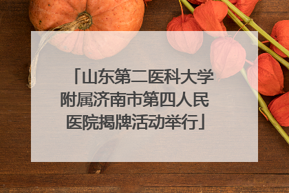 山东第二医科大学附属济南市第四人民医院揭牌活动举行