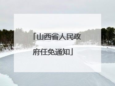 山西省人民政府任免通知