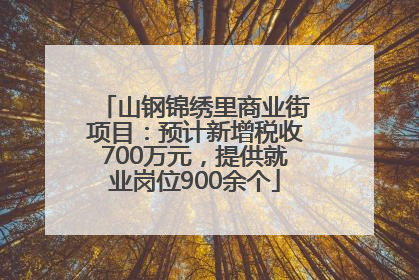 山钢锦绣里商业街项目：预计新增税收700万元，提供就业岗位900余个