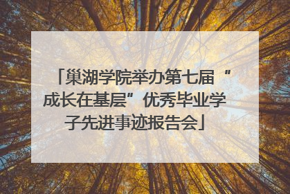 巢湖学院举办第七届“成长在基层”优秀毕业学子先进事迹报告会