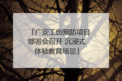 广安工伤预防项目部署会召开 沉浸式体验教育场景