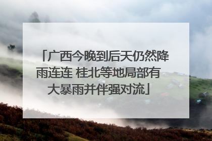 广西今晚到后天仍然降雨连连 桂北等地局部有大暴雨并伴强对流