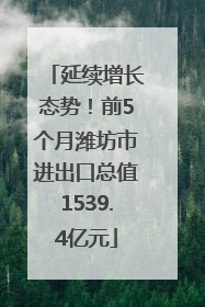 延续增长态势！前5个月潍坊市进出口总值1539.4亿元