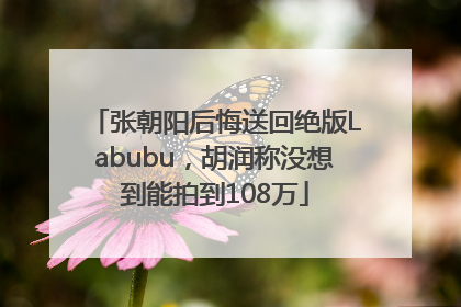 张朝阳后悔送回绝版Labubu，胡润称没想到能拍到108万