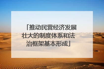 推动民营经济发展壮大的制度体系和法治框架基本形成