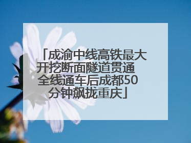 成渝中线高铁最大开挖断面隧道贯通 全线通车后成都50分钟飙拢重庆
