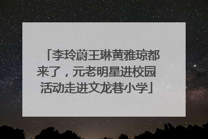 李玲蔚王琳黄雅琼都来了，元老明星进校园活动走进文龙巷小学