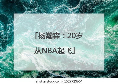 杨瀚森：20岁从NBA起飞