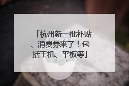 杭州新一批补贴、消费券来了！包括手机、平板等