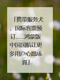携带服务犬、国际客票预订……鸿蒙版中国国航让更多用户心愿成真