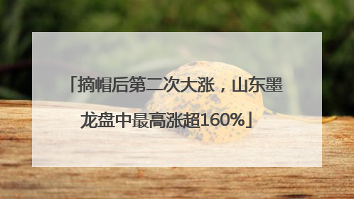 摘帽后第二次大涨，山东墨龙盘中最高涨超160%