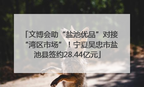 文博会助“盐池优品”对接“湾区市场”！宁夏吴忠市盐池县签约28.44亿元