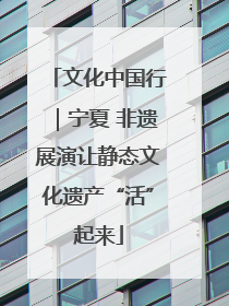 文化中国行｜宁夏 非遗展演让静态文化遗产“活”起来