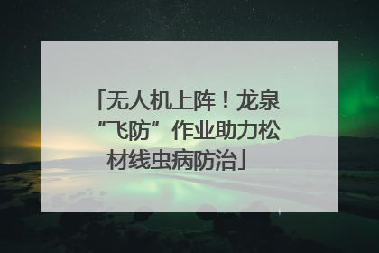 无人机上阵！龙泉“飞防”作业助力松材线虫病防治