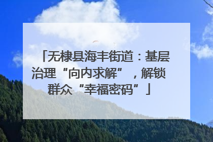 无棣县海丰街道：基层治理“向内求解”，解锁群众“幸福密码”