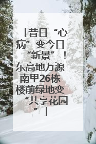 昔日“心病”变今日“新景”！东高地万源南里26栋楼前绿地变“共享花园”