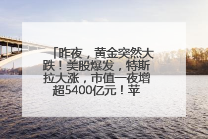 昨夜，黄金突然大跌！美股爆发，特斯拉大涨，市值一夜增超5400亿元！苹果传来大消息