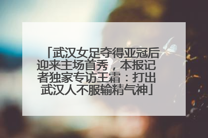 武汉女足夺得亚冠后迎来主场首秀，本报记者独家专访王霜：打出武汉人不服输精气神