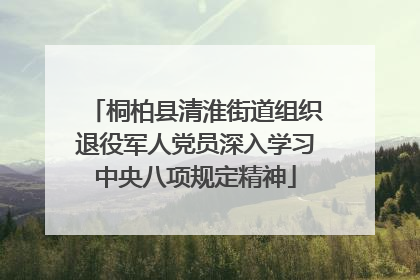 桐柏县清淮街道组织退役军人党员深入学习中央八项规定精神