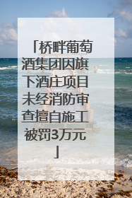 桥畔葡萄酒集团因旗下酒庄项目未经消防审查擅自施工被罚3万元
