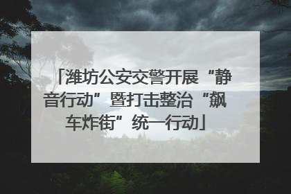 潍坊公安交警开展“静音行动”暨打击整治“飙车炸街”统一行动