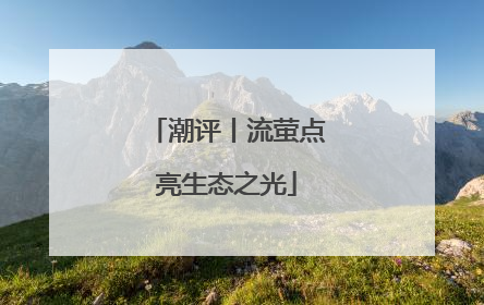潮评丨流萤点亮生态之光