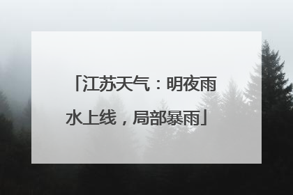江苏天气：明夜雨水上线，局部暴雨