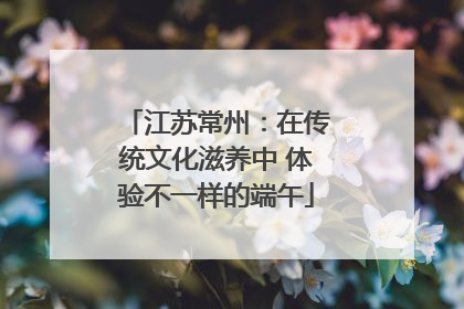 江苏常州：在传统文化滋养中 体验不一样的端午