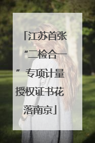 江苏首张“二检合一”专项计量授权证书花落南京