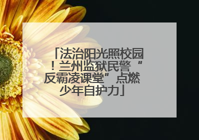 法治阳光照校园！兰州监狱民警“反霸凌课堂”点燃少年自护力