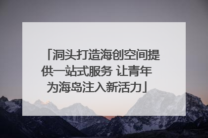 洞头打造海创空间提供一站式服务 让青年为海岛注入新活力