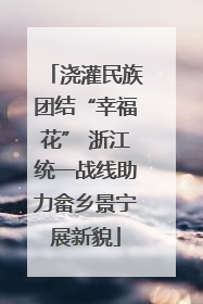 浇灌民族团结“幸福花” 浙江统一战线助力畲乡景宁展新貌