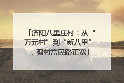 济阳八里庄村：从“万元村”到“新八里”，强村富民路正宽